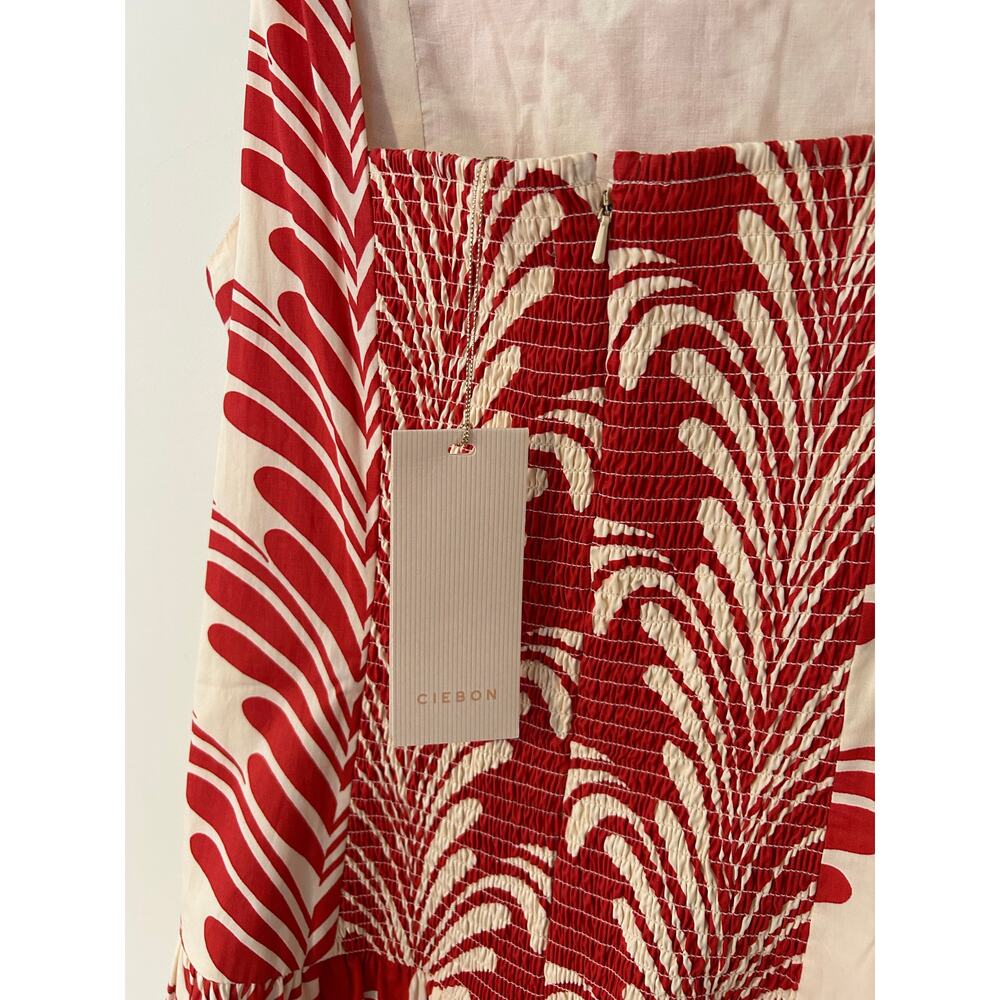 NWT Ciebon Sade Wiggle Wavy Stripe Sleeveless Dress Button Front Drop Waist XL - Picture 9 of 11